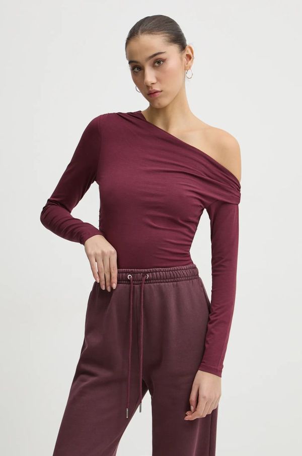 Abercrombie & Fitch Majica z dolgimi rokavi Abercrombie & Fitch ženska, bordo barva, KI139-4736