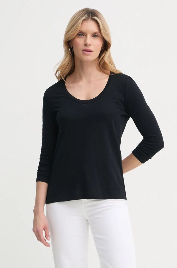 American Vintage Majica z dolgimi rokavi American Vintage ženska, črna barva, JAC49E25