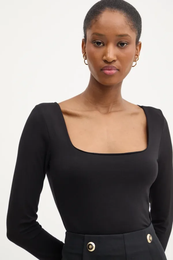 Answear Lab Majica z dolgimi rokavi Answear Lab ženski, črna barva