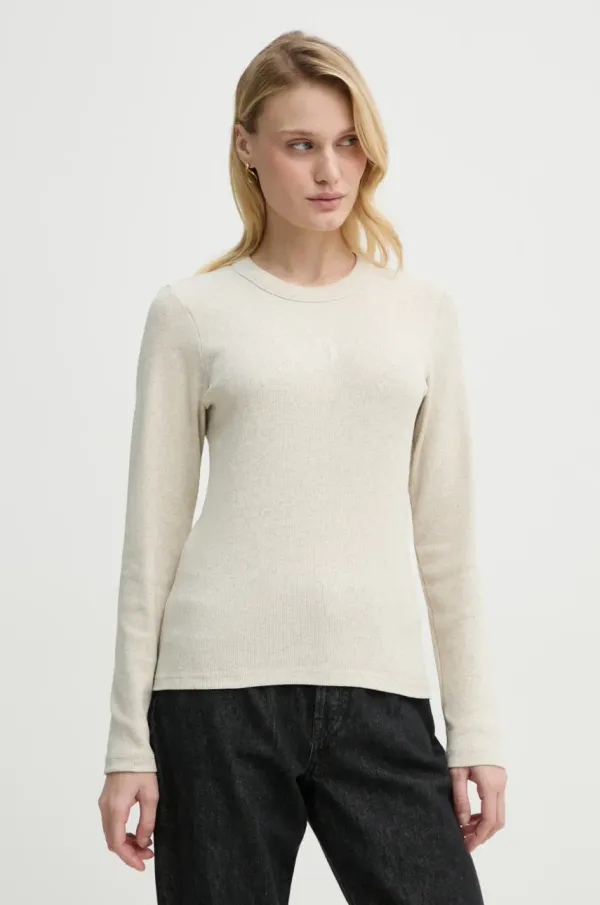 BA&SH Majica z dolgimi rokavi BA&SH CASTA siva barva, 1E25CAST