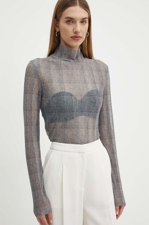 Boss Majica z dolgimi rokavi BOSS siva barva, 50521730