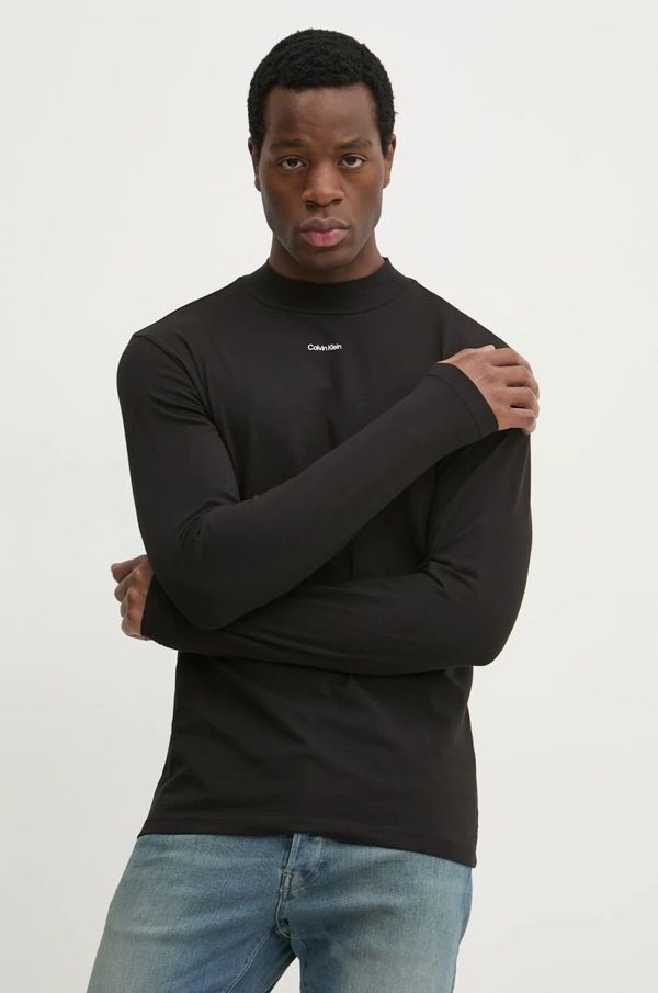 Calvin Klein Majica z dolgimi rokavi Calvin Klein moška, črna barva, K10K113792