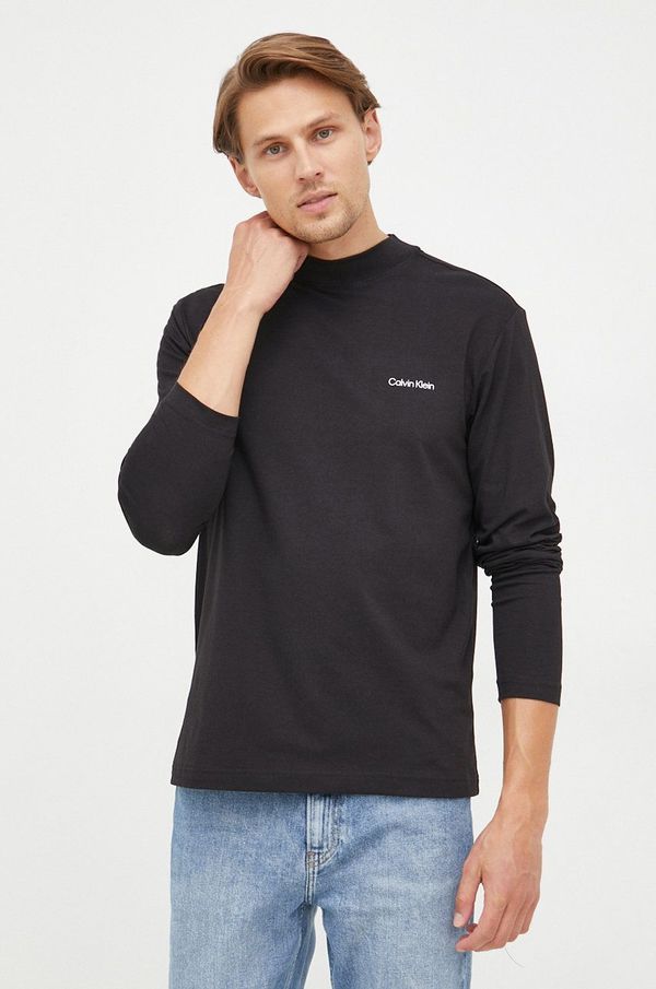 Calvin Klein Majica z dolgimi rokavi Calvin Klein moški, črna barva