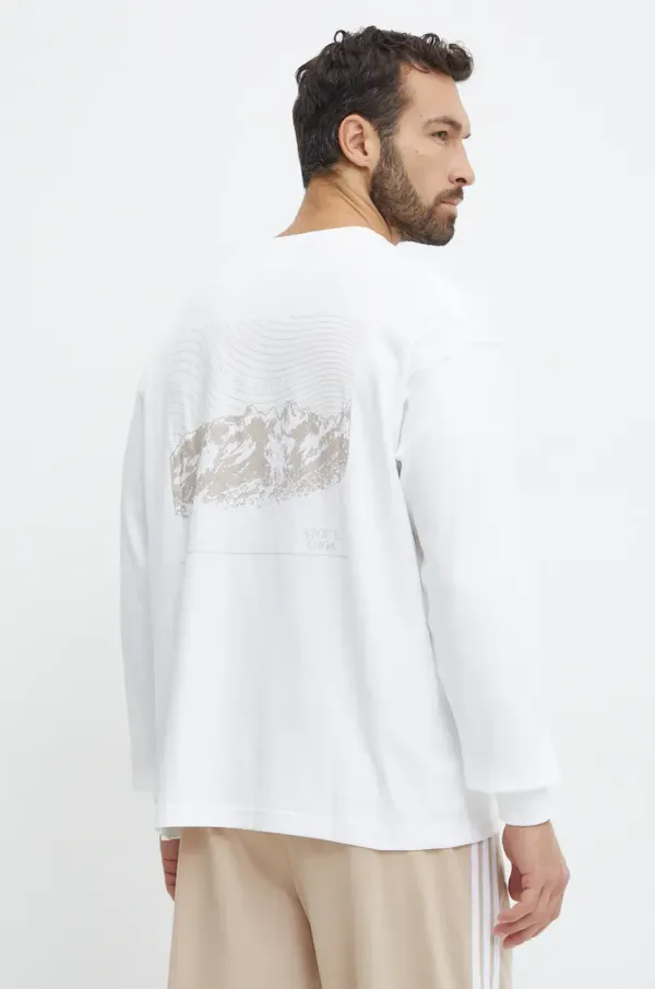 Columbia Majica z dolgimi rokavi Columbia moški, bela barva