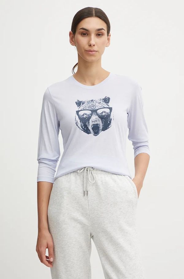 Columbia Majica z dolgimi rokavi Columbia ženski, vijolična barva