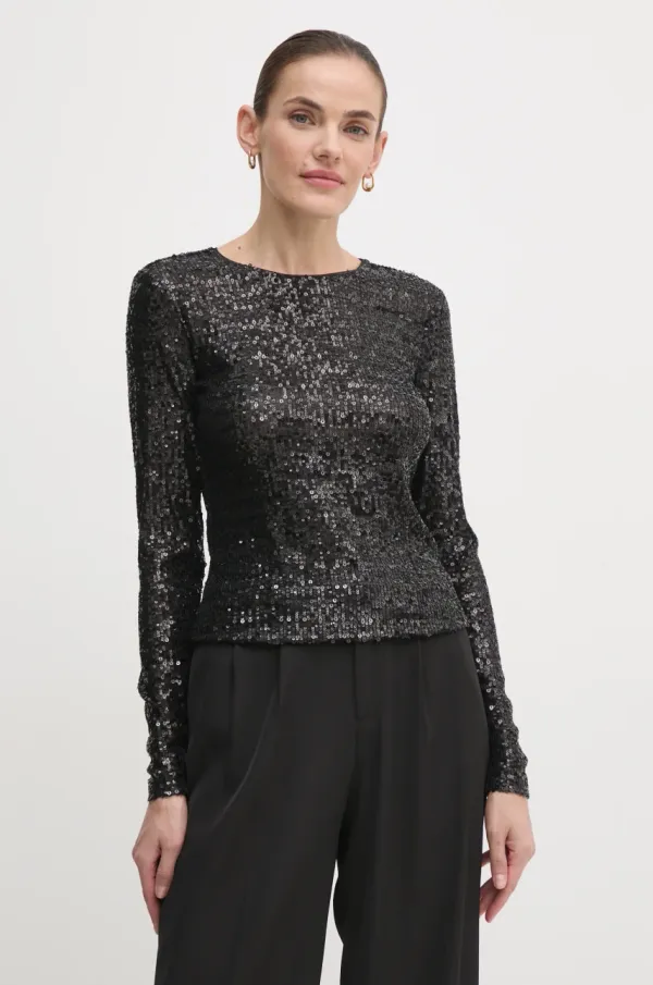 DKNY Majica z dolgimi rokavi Dkny ženska, črna barva, D2G4A119