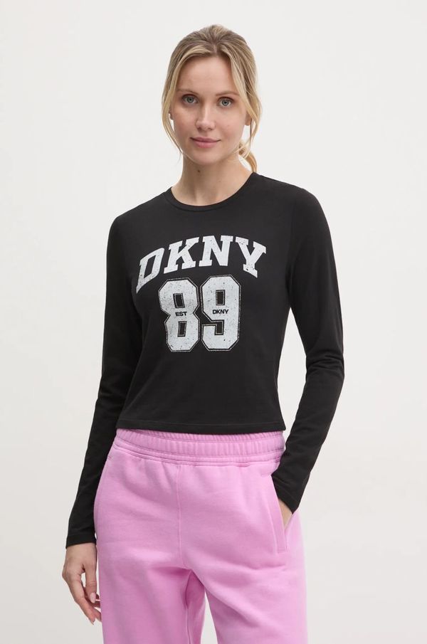 DKNY Majica z dolgimi rokavi Dkny ženska, črna barva, DP4T9979