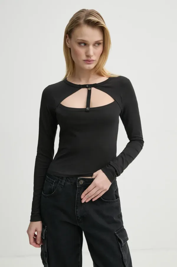 G-Star Raw Majica z dolgimi rokavi G-Star Raw črna barva, D26355-3310