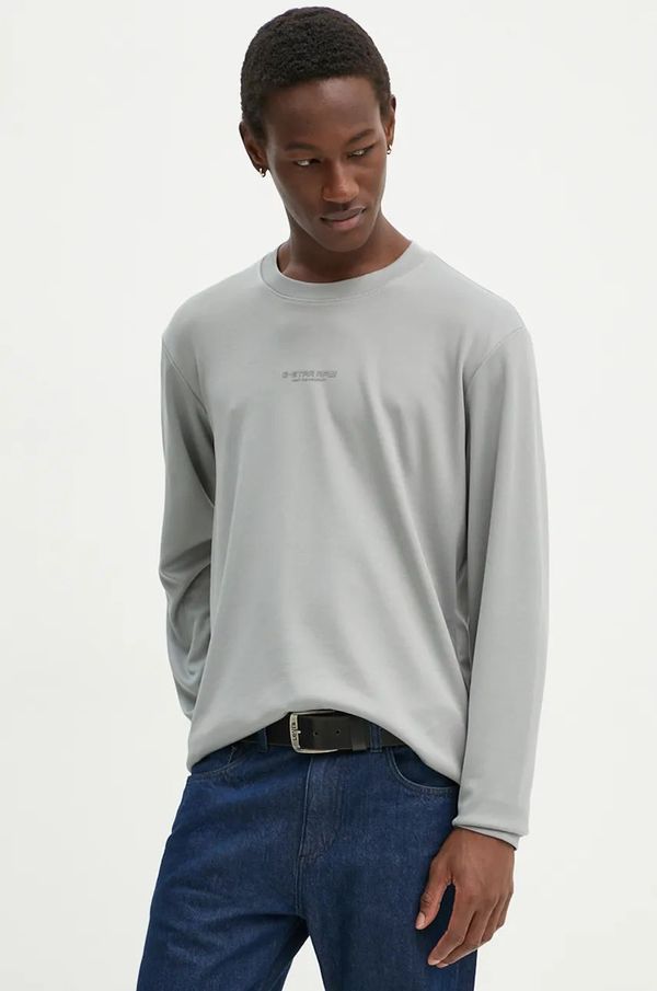 G-Star Raw Majica z dolgimi rokavi G-Star Raw moška, siva barva, D25080-D734
