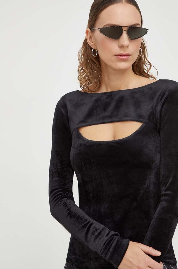 G-Star Raw Majica z dolgimi rokavi G-Star Raw ženski, črna barva