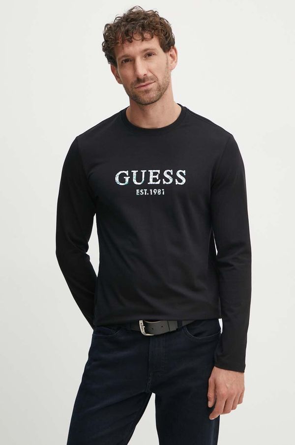 Guess Majica z dolgimi rokavi Guess moška, črna barva, M4YI39 J1314