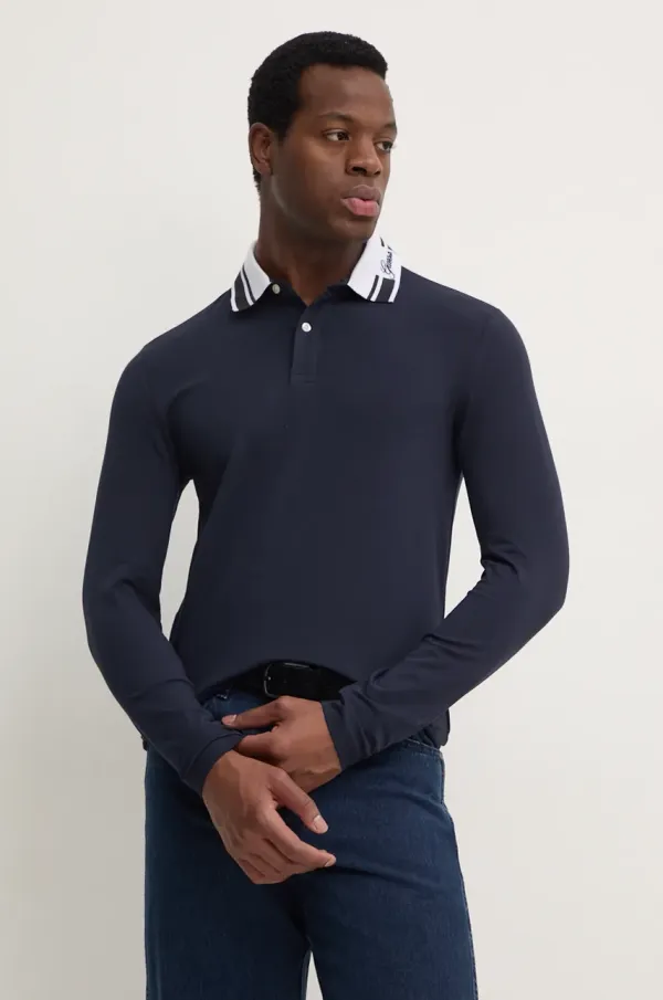 Guess Majica z dolgimi rokavi Guess OLIVER moška, mornarsko modra barva, M4BP36.J1314