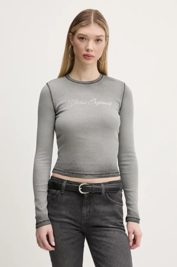 Guess Originals Majica z dolgimi rokavi Guess Originals siva barva, W5RP40 KA0H1