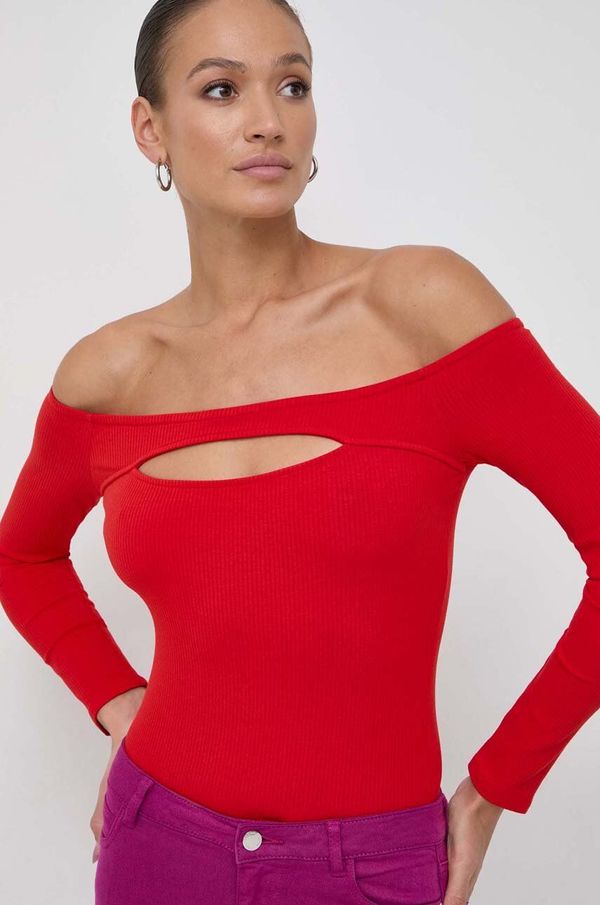 Guess Majica z dolgimi rokavi Guess ženski, rdeča barva