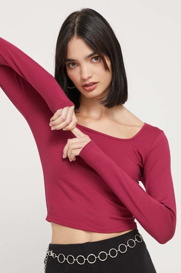 Hollister Co. Majica z dolgimi rokavi Hollister Co. ženski, vijolična barva