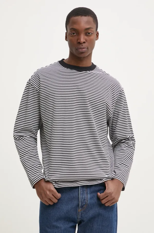 Hugo Blue Majica z dolgimi rokavi Hugo Blue moška, črna barva, 50531982