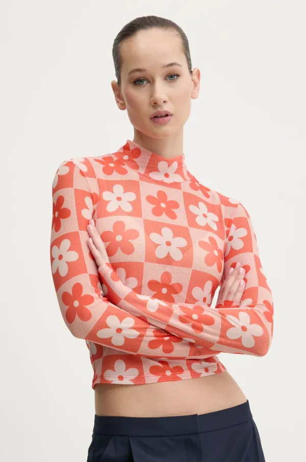 HUGO Blue Majica z dolgimi rokavi Hugo Blue ženska, oranžna barva, 50534739