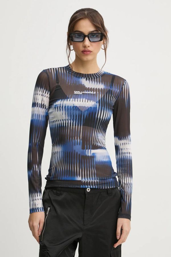 Karl Lagerfeld Jeans Majica z dolgimi rokavi Karl Lagerfeld Jeans ženska, črna barva, A1W17039