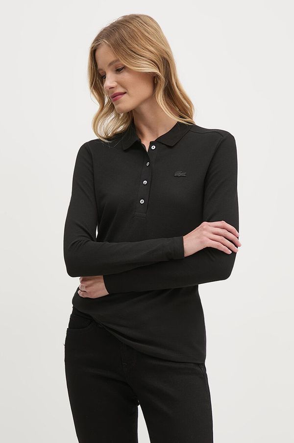 Lacoste Majica z dolgimi rokavi Lacoste ženska, črna barva, PF5464