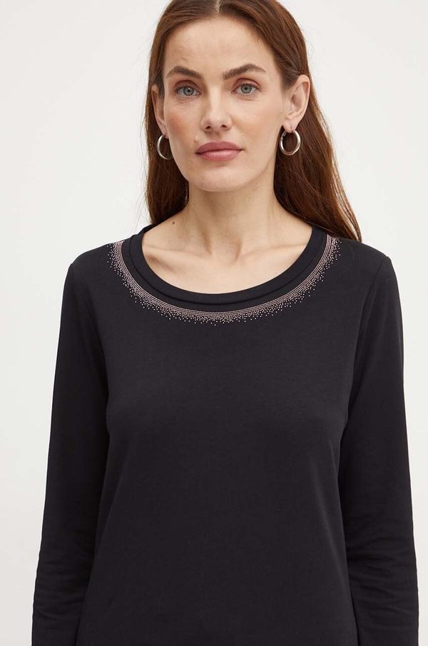 Liu Jo Majica z dolgimi rokavi Liu Jo ženska, črna barva, TF4077 JS088