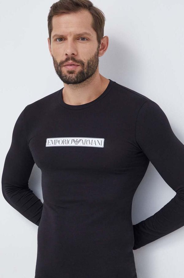 Emporio Armani Underwear Majica z dolgimi rokavi lounge Emporio Armani Underwear črna barva