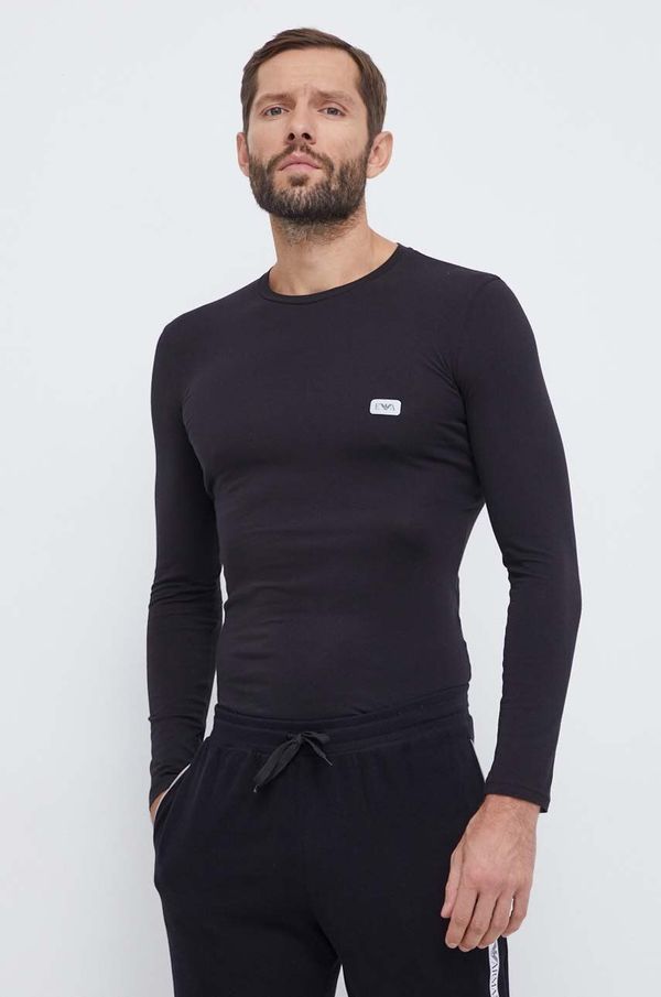 Emporio Armani Underwear Majica z dolgimi rokavi lounge Emporio Armani Underwear črna barva