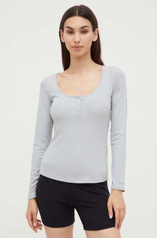 Guess Majica z dolgimi rokavi lounge Guess siva barva