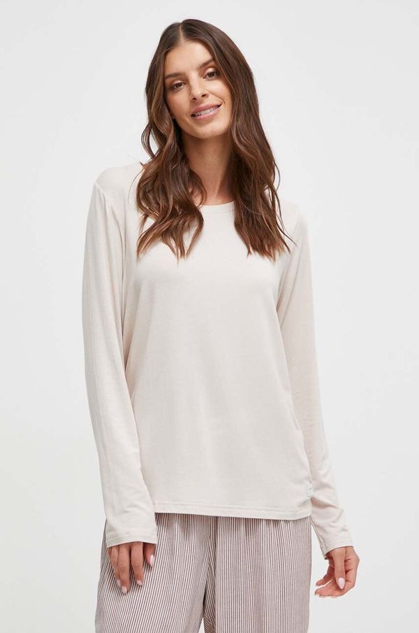 Tommy Hilfiger Majica z dolgimi rokavi lounge Tommy Hilfiger bež barva