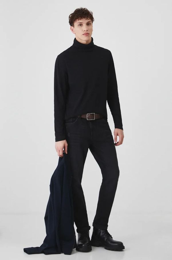 Medicine Majica z dolgimi rokavi Medicine moški, črna barva