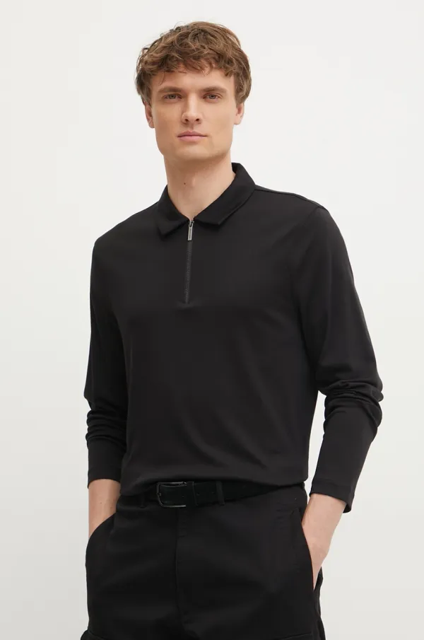 Michael Kors Majica z dolgimi rokavi Michael Kors črna barva, CR552FSC93