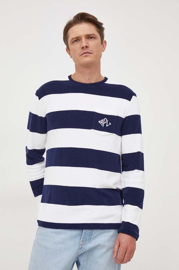 Polo Ralph Lauren Majica z dolgimi rokavi Polo Ralph Lauren moški, mornarsko modra barva