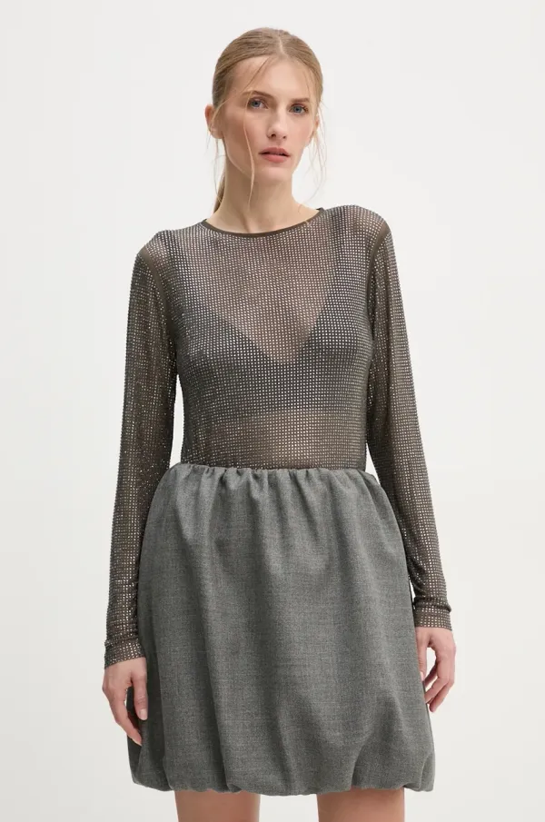 Samsoe Samsoe Majica z dolgimi rokavi Samsoe Samsoe SAMAGDA ženska, siva barva, F24300082