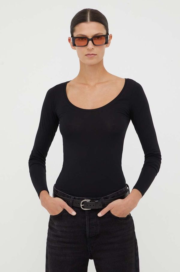 Samsoe Samsoe Majica z dolgimi rokavi Samsoe Samsoe ženski, črna barva