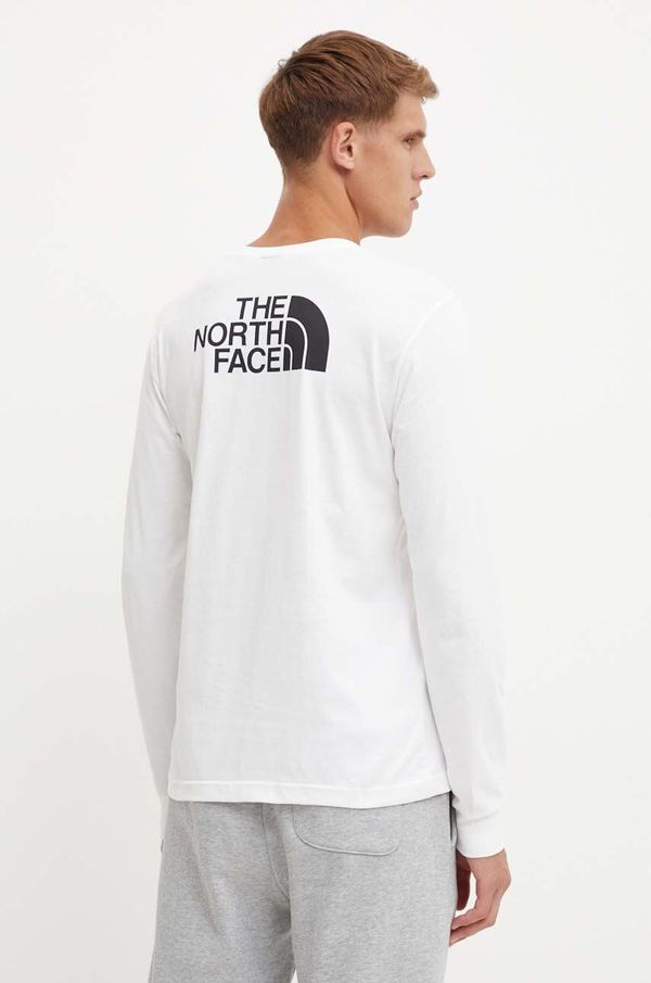 The North Face Majica z dolgimi rokavi The North Face L/S Easy Tee moška, bela barva, NF0A8A6FFN41