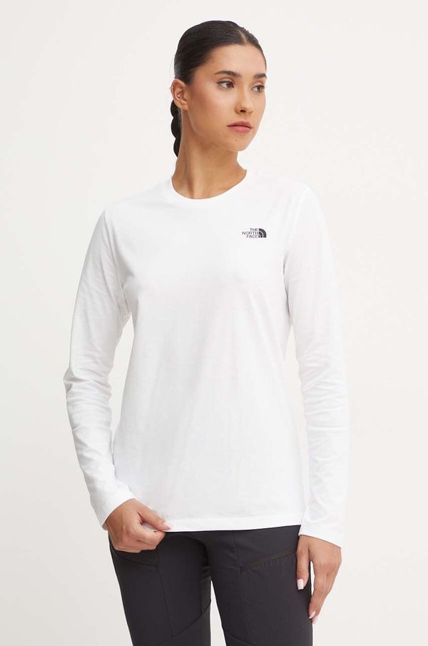 The North Face Majica z dolgimi rokavi The North Face L/S Simple Dome Tee ženska, bela barva, NF0A87QPFN41