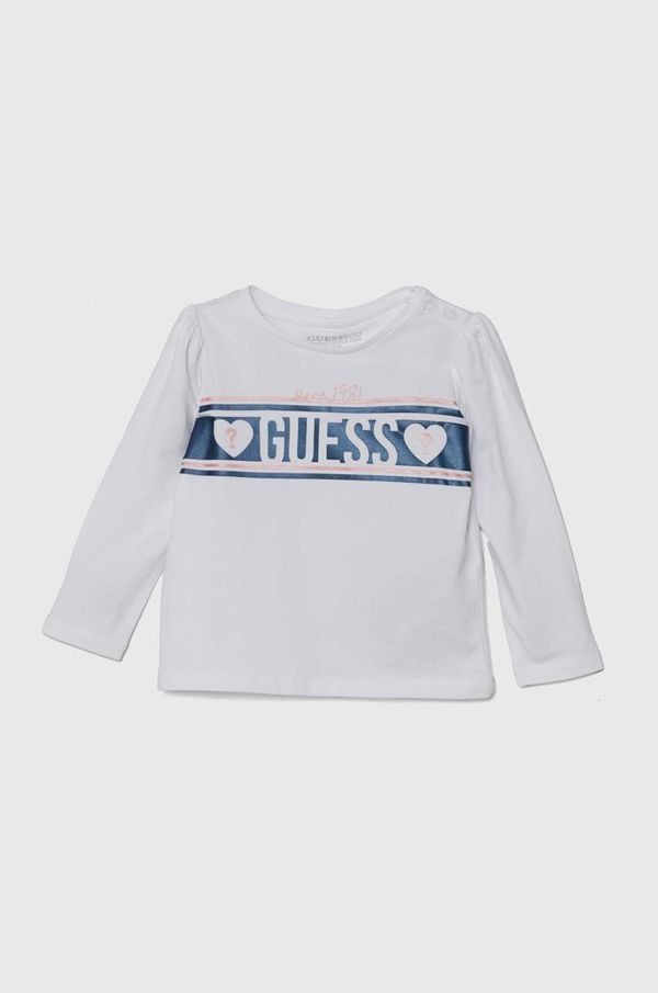 Guess Majica z dolgimi rokavi za dojenčka Guess bela barva, A4YI06 K6YW4