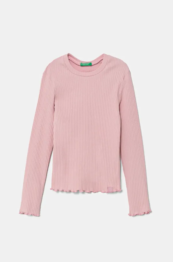 United Colors of Benetton Majica z dolgimi rokavi za dojenčka United Colors of Benetton roza barva, 3F1AG10I0