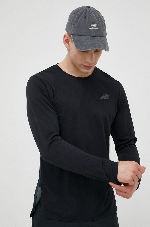 New Balance Majica z dolgimi rokavi za tek New Balance Q Speed črna barva