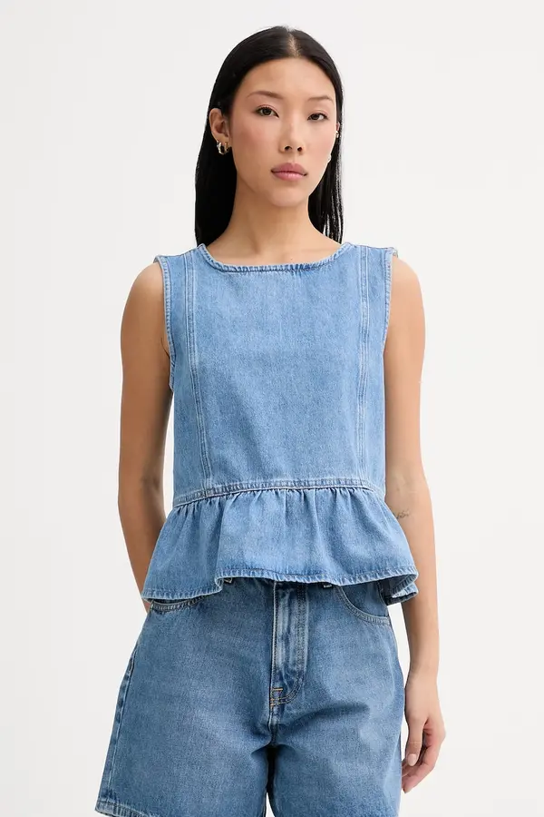 Marc O'Polo Marc O'Polo bluza z volančki ženska denim