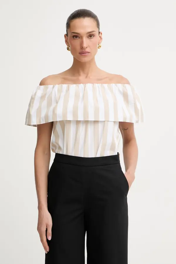 Marella Marella bluza z odkritimi rameni ženska bombažna Emme by Marella