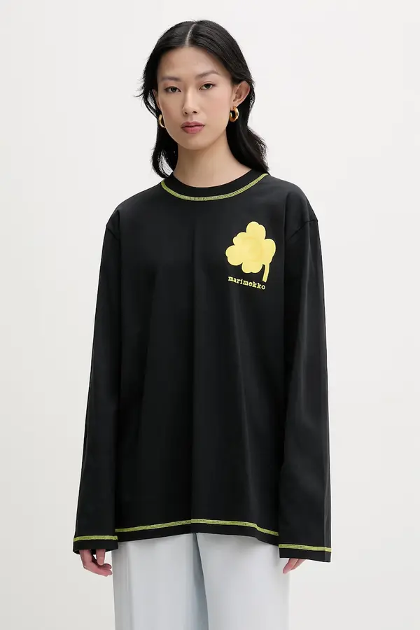 Marimekko Marimekko Majica z dolgimi rokavi ženska bombažna