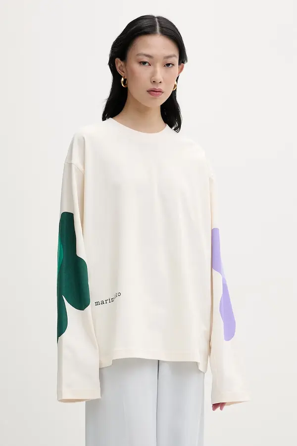 Marimekko Marimekko majica z dolgimi rokavi ženska bombažna