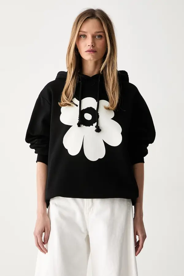 Marimekko Marimekko pulover s kapuco ženski z bombažem