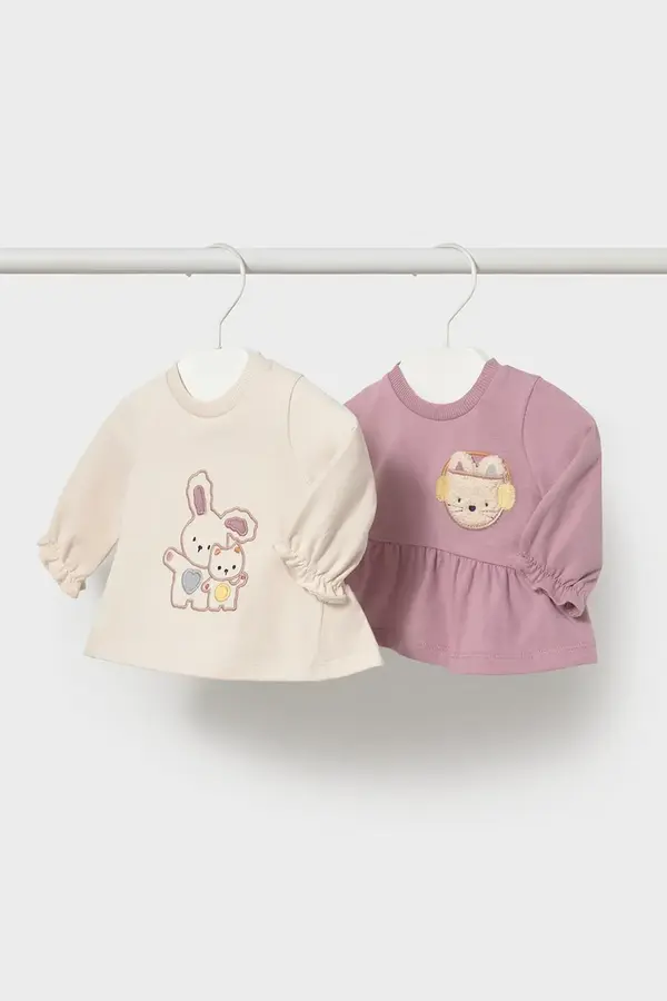 Mayoral Newborn Mayoral Newborn majica z dolgimi rokavi za dojenčke z bombažem paket 2 kosov
