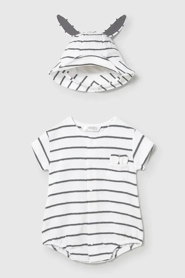 Mayoral Newborn Mayoral Newborn Romper in otroški klobuček Mayoral Newborn