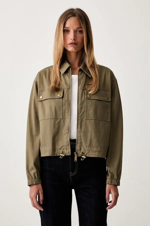 MICHAEL Michael Kors MICHAEL Michael Kors kratka jakna ženska z bombažem