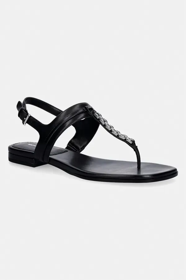MICHAEL Michael Kors MICHAEL Michael Kors ženski usnjeni sandali z ravnim podplatom Marcia Thong Sandal