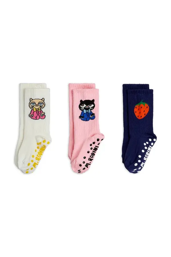 Mini Rodini Mini Rodini nogavice otroške Cat Paket 3 kosov