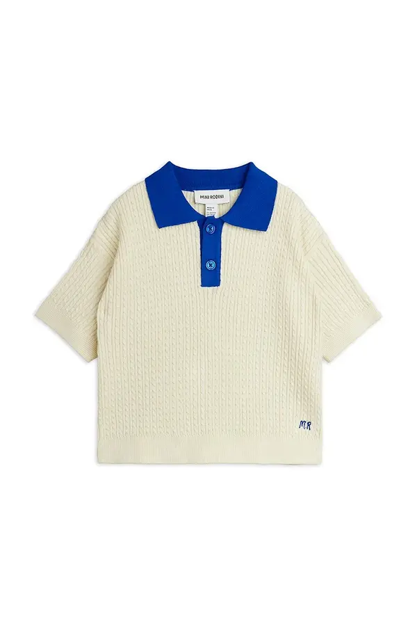 Mini Rodini Mini Rodini pletena polo majica otroška bombažna Cable