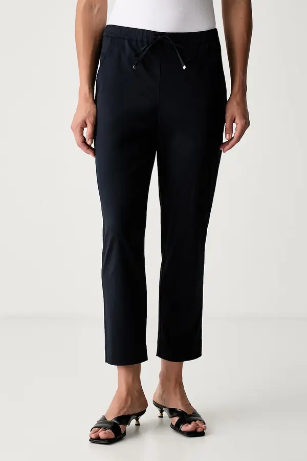 MM by Max Mara MM by Max Mara hlače ženske bombažne z elastanom MMLMARA